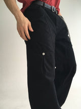 curved dyeing strap wide pants(2colors)