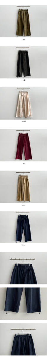 RUTH Hem String Banded Waist Cotton Wide Pants