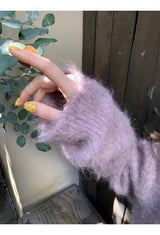 Lavender Round Mohair Angora Knit