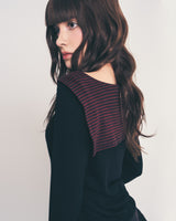 sailor stripe top / black