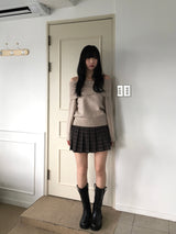 Uni Off-Shoulder Knitwear (4 colors)