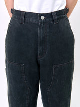 WASHED STITCH CARPENTER PANTS_Black