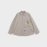 ASCLOフットボールクラブプリントストライプシャツ(3color)