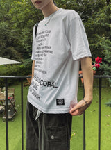 コリルレタリングプリンティング半袖Tシャツ