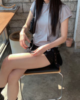 Eyelet low skirt pants