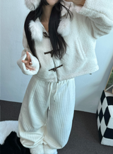 STRIPE PADDING QUILTING LONG PANTS 🖤🤍2COLOR