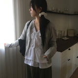 Ason wave line knit cardigan