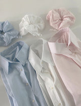 #Basic オーバーフィットコットン100シャツ+シュシュ セット (3color)