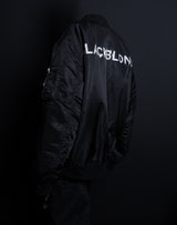 BBD Ripped Custom Sprayed logo MA-1 Bomber Jacket (Black)