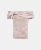 Ribbon Drape Off-Shoulder Tee