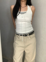 Lottie Striped Layered  Halterneck Sleeveless  ​