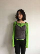 Liège button boat neck t-shirt (3color)