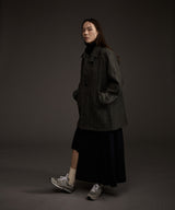 W BALMACAAN HERRINGBONE WOOL CASHMERE HALF COAT BLACK