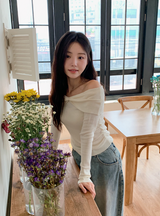 #LH Ribbon Off Shoulder Wool Knit (2color)