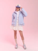  layerd ruffle hoodie_sky blue