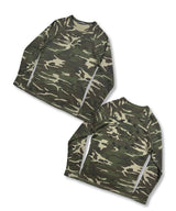Raglan Camo Waffle Long Sleeve_Khaki
