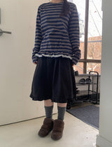 Brikin Cotton Midi Frill Skirt