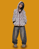 midnight boxy hood zip-up