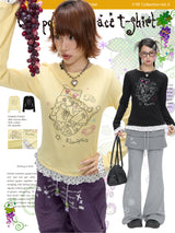 BetweenAnd オータムン レディース ラッフルドットソフトイエロー 長袖 Tシャツ