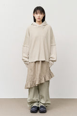Gell Pigment Waffled Hooded Top