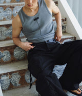 Reverse labeling sleeveless(Gray)
