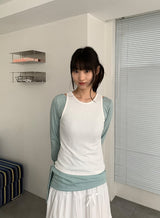 ダソーンノースリーブレイヤードTシャツセット