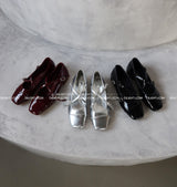 Enamel Cubic Merijane Flat Shoes
