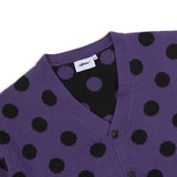 XTK160 ドットVネックニットカーディガン (PURPLE)