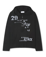 (UNISEX) アタック ヘンリーネック フーデッド ロングスリーブ