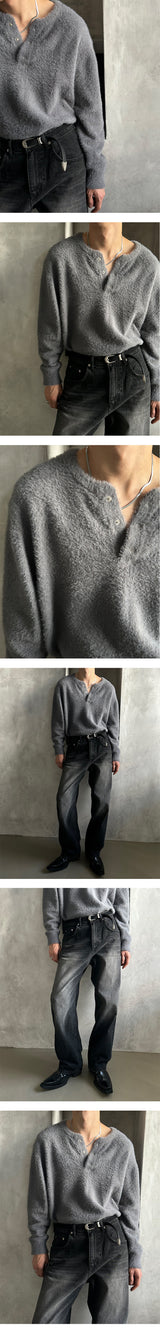 [BASIC ITEM] ブラックウォッシングワイドデニムパンツ