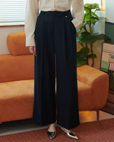 テーラードダブルプリーツスラックス [NAVY]