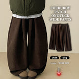 Newty Patch Pocket String Corduroy Wide Pants[Long & Short]