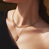 [worn by kim heejae] ゴールドオーバルフープ 14k ゴールドメッキ + 925シルバーネックレス N062-01G