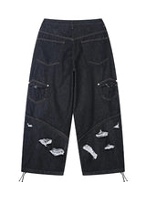Pale Fold Damage Raw Denim