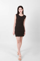 シンプルノースリーブミニワンピース Black