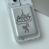 BlackSilver - パーティーケーキ Magsafe フォーンケース カードポケット セット
