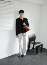 two-tone layered hem tee