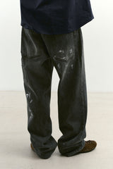 エイジスプラッターカーペンターデニムパンツ(Washed Black)