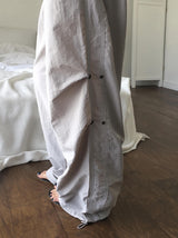 Adim Rivet Pintuck Nylon Wide Pants