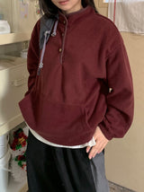 [unisex] バルデト起毛カラーフリーススウェットシャツ