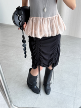 organza balloon blouse (3color)