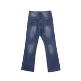 ASCLO Diagonal Incision Bootcut Denim Pants