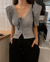 コアシャーリングショートスリーブカーディガン