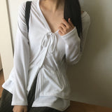 chalu frill layered button strap cardigan