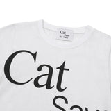 Cat Save The World Crop T (Black, White)