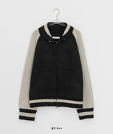 [unisex] ジオンカウチャンカラーマッチングニットジップアップカーディガン