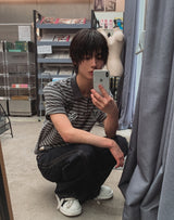 リクル96ストライプカラー半袖Tシャツ
