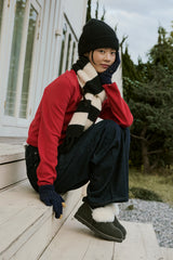 Toasty Fur Shoes - Khaki Black