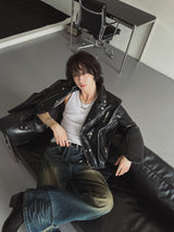 Siren biker leather jacket