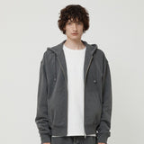 ピグメントダイイングフーディージップアップ DEEP GRAY